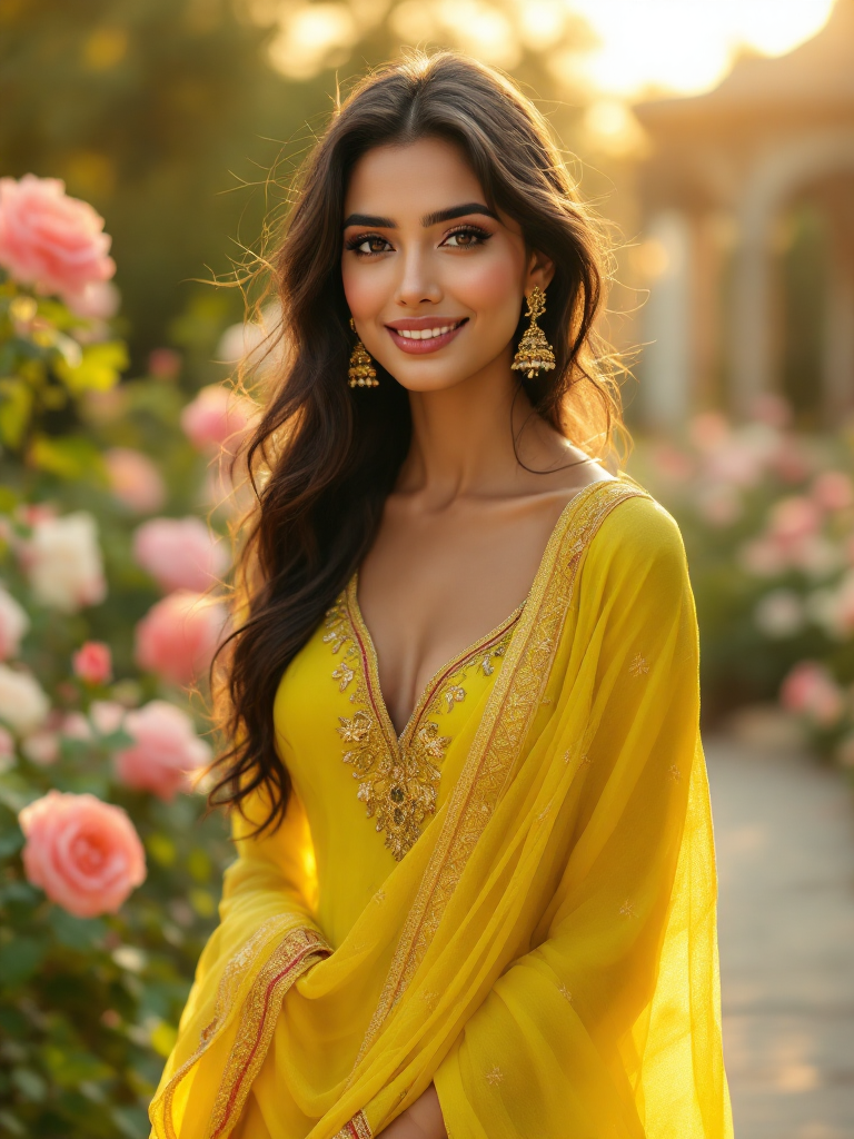 Chartreuse Salwar Kameez Set